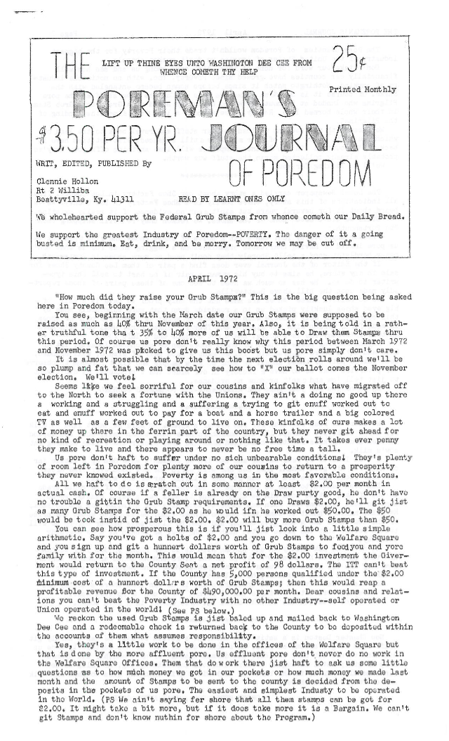 Front page of the April, 1972 issue